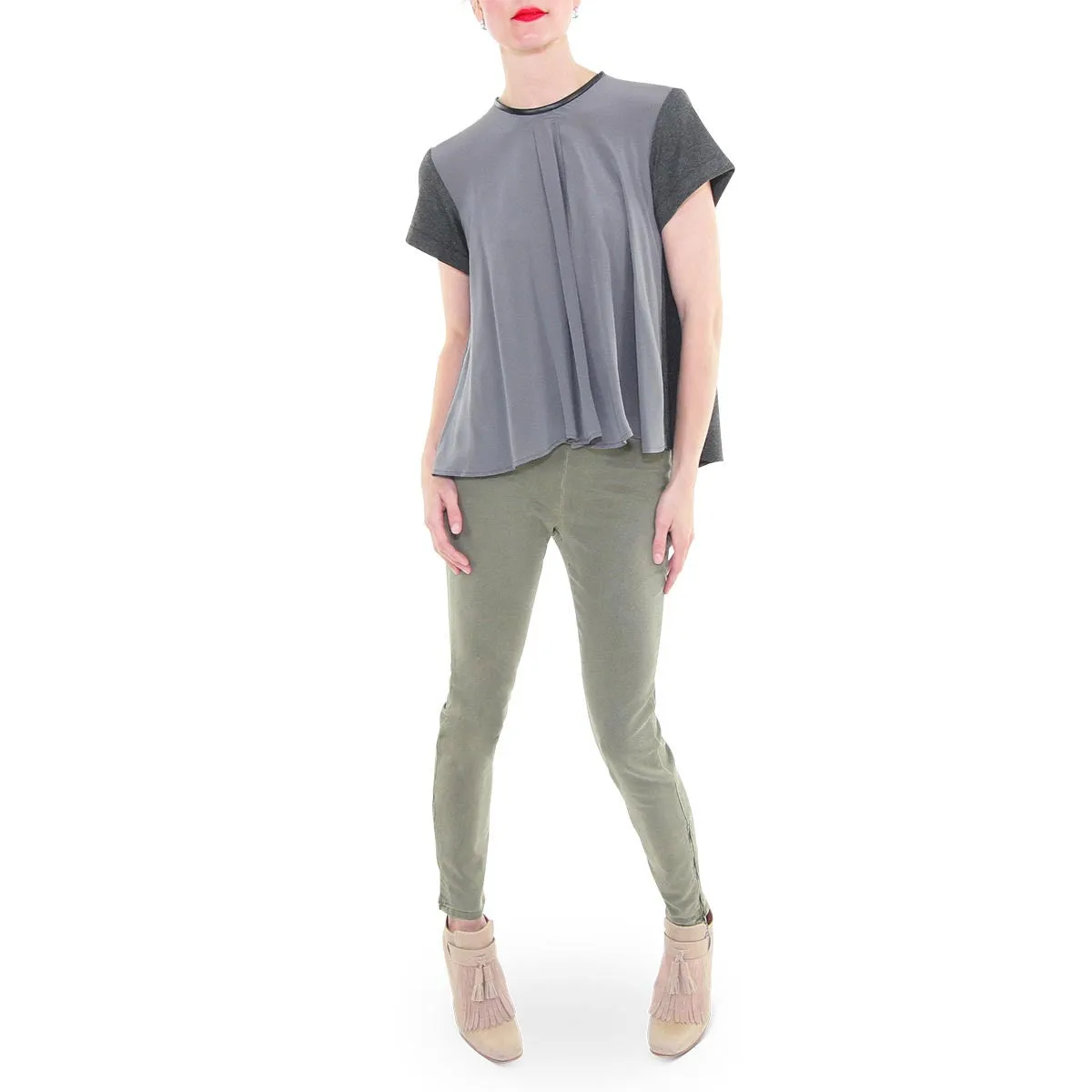 Side Zip Skinny Pant - Army Green