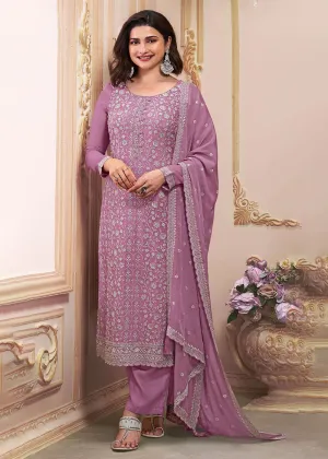 Stunning Onion Pink Embroidered Festive Salwar Suit