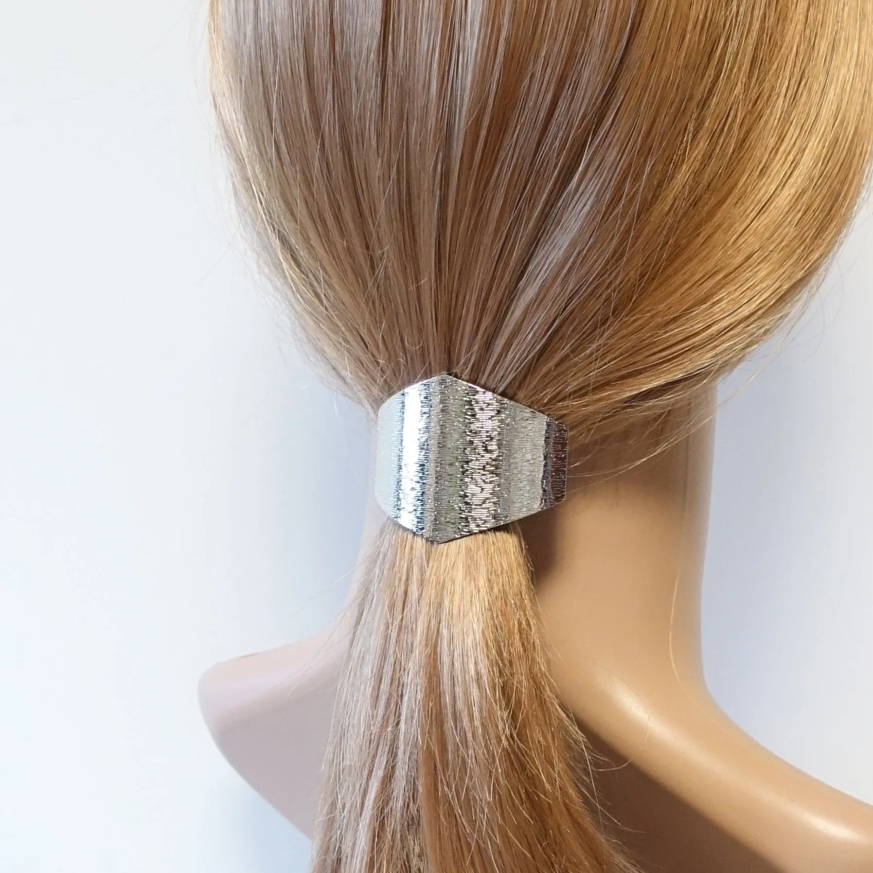 Stylish Brass Patterned Cuff Hair Elastic Ponytail Holder