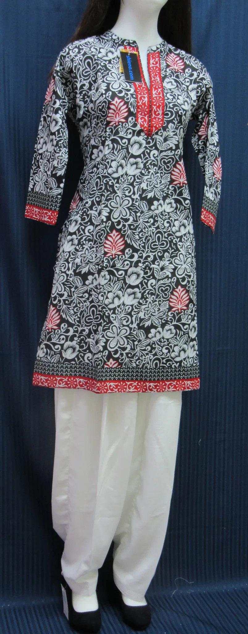 Suit 7168k Black Printed Salwar Kameez Dupatta Large Size Shieno Sarees