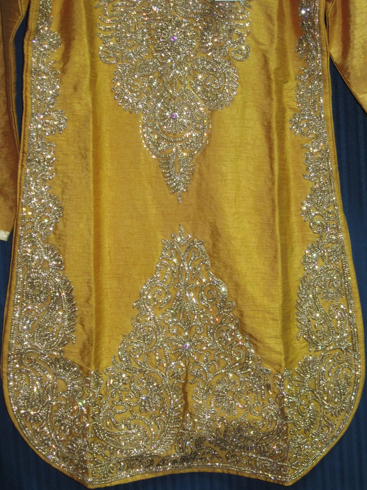 Suit 7792 Golden Tussar Trousseau Salwar Kameez Dupatta M Bridal Wear Dress