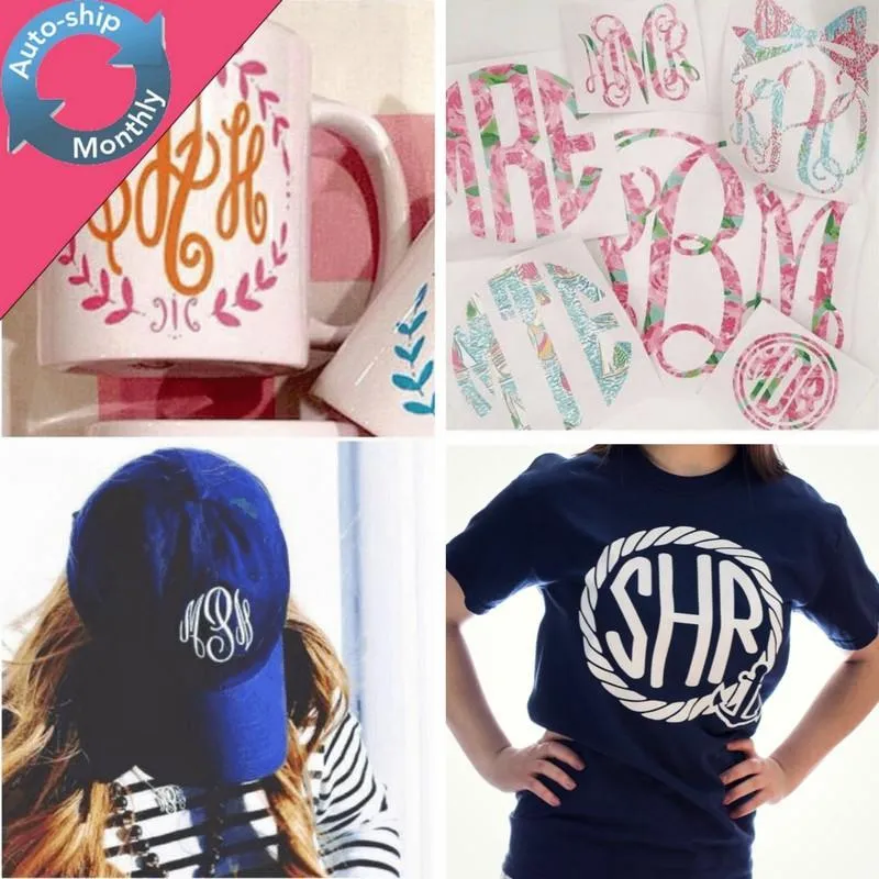 The Monogram Club - Monthly Monogram Box & T-Shirt Subscription - COMBO