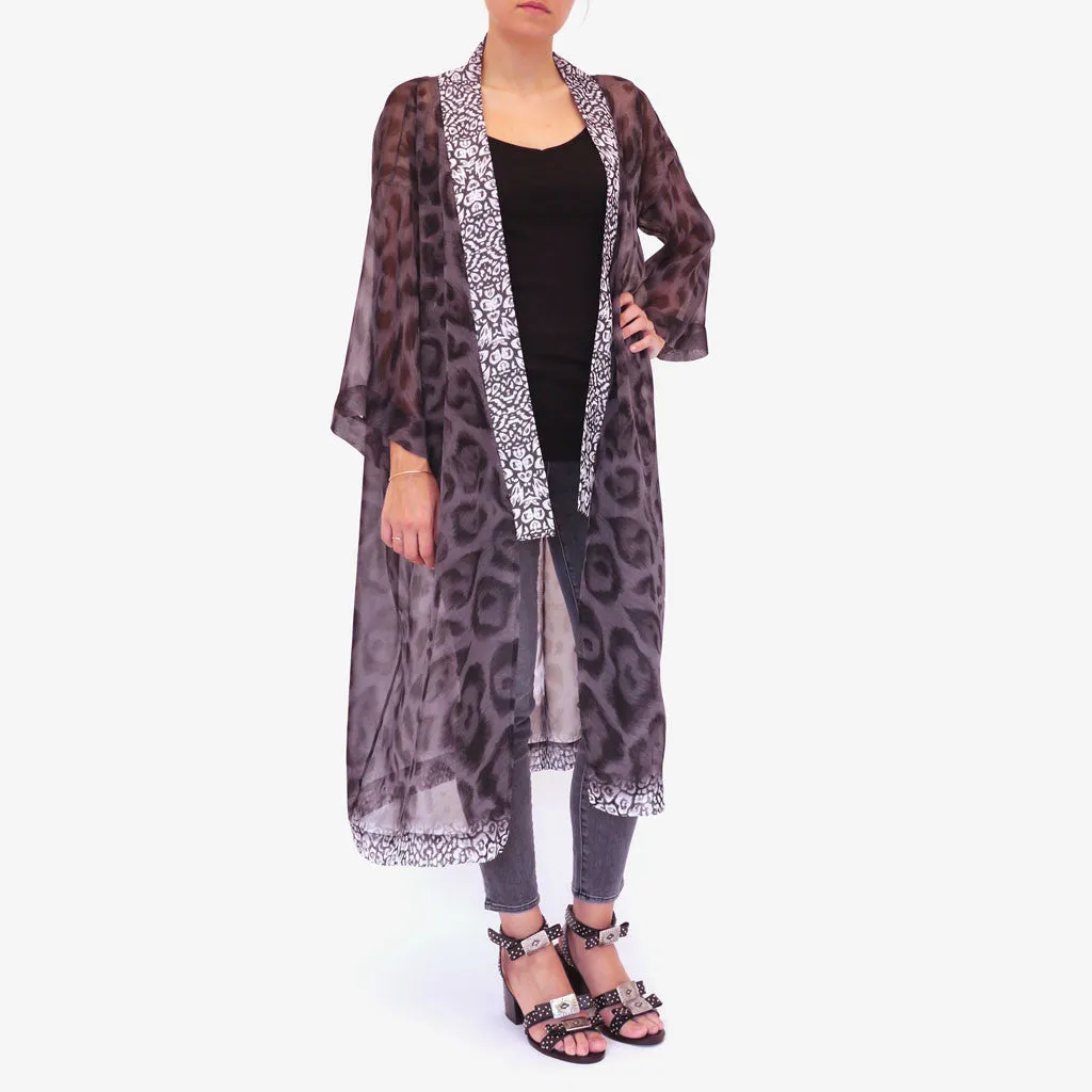 Tigris Long Silk Kimono