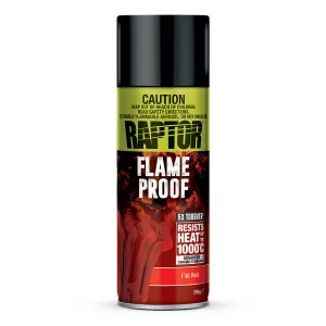 U-POL Raptor High Temp Flameproof Spray Paint Aerosol 295g Flat Red