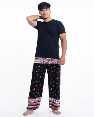 Unisex Triangles Harem Pants in Black