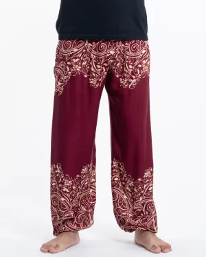 Unisex Vines Harem Pants in Red