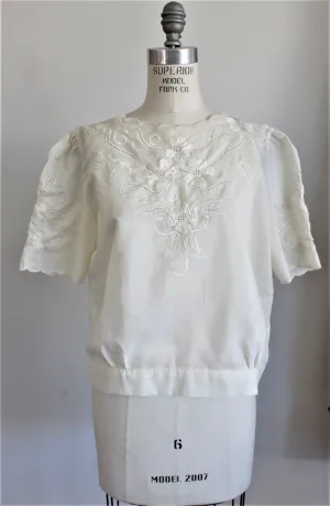 Vintage 1970s 1980s  Peasant Style Top