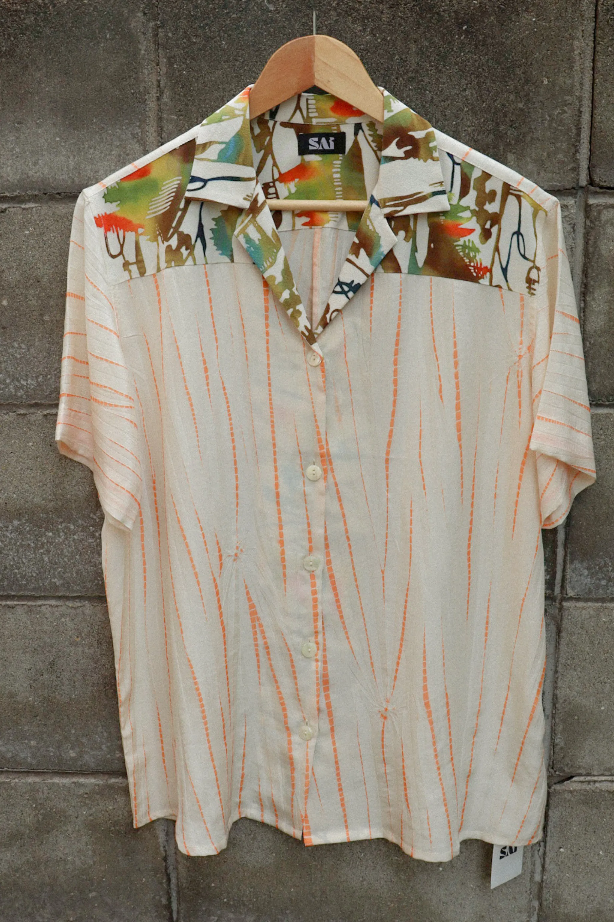 Women's Orange and Blue Kimono Shirts