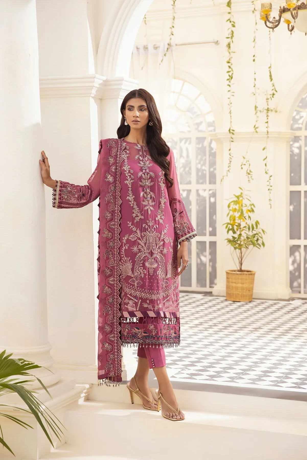 Xenia Pareesia Embroidered Chiffon Collection – PEONY