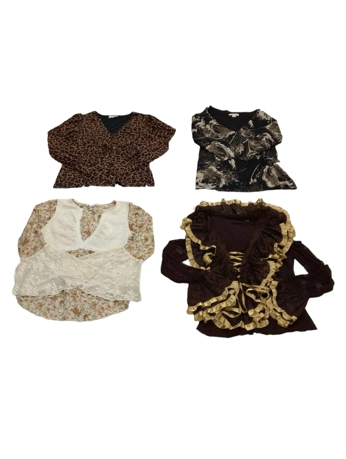 Y2K 2024 - Brown Golden Blouses Mix - 22 pcs